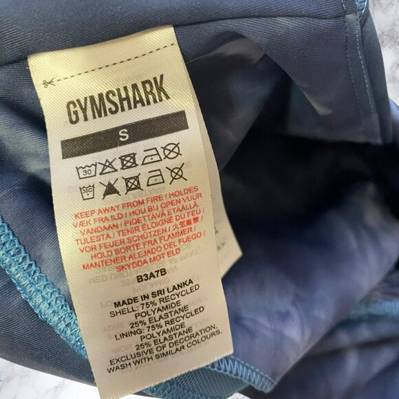 Gymshark Elevate Longline Sports Bra in Lakeside Blue Spray Dye - Picture 5 of 9